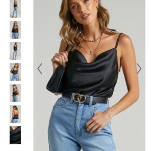Showpo Cowl Neck Satin Tank Top